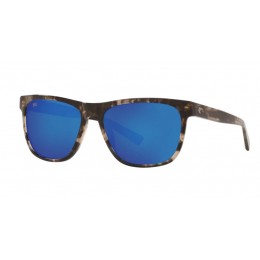 Costa Apalach Men's Shiny Black Kelp And Blue Mirror Sunglasses