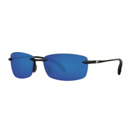 Costa Ballast Men's Shiny Black And Blue Mirror Sunglasses