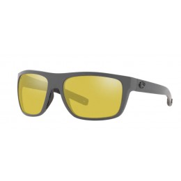 Costa Broadbill Men's Matte Gray And Sunrise Silver Mirror Sunglasses