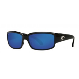 Costa Caballito Men's Shiny Black And Blue Mirror Sunglasses