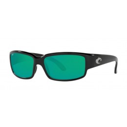 Costa Caballito Men's Shiny Black And Green Mirror Sunglasses