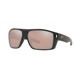 Costa Diego Men's Matte Black And Copper Silver Mirror Sunglasses