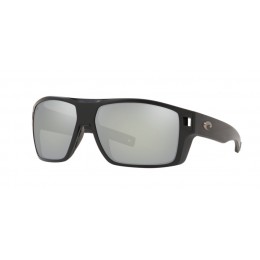 Costa Diego Men's Matte Black And Gray Silver Mirror Sunglasses