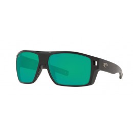 Costa Diego Men's Matte Black And Green Mirror Sunglasses