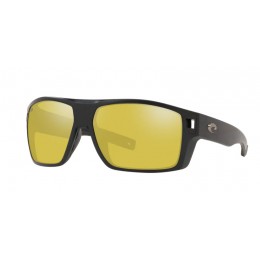Costa Diego Men's Matte Black And Sunrise Silver Mirror Sunglasses