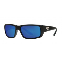 Costa Fantail Men's Matte Black And Blue Mirror Sunglasses