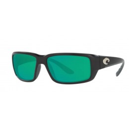 Costa Fantail Men's Matte Black And Green Mirror Sunglasses