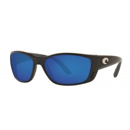 Costa Fisch Men's Matte Black And Blue Mirror Sunglasses