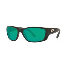 Costa Fisch Men's Matte Black And Green Mirror Sunglasses