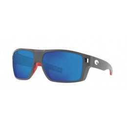 Costa Freedom Series Diego Men's Matte Usa Gray And Blue Mirror Sunglasses