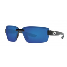 Costa Galveston Men's Shiny Black And Blue Mirror Sunglasses