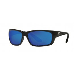 Costa Jose Men's Shiny Black And Blue Mirror Sunglasses