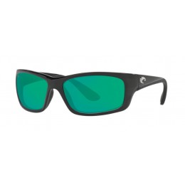 Costa Jose Men's Shiny Black And Green Mirror Sunglasses