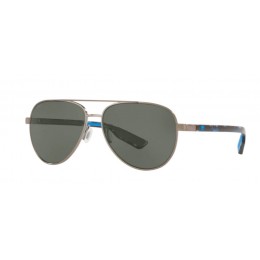 Costa Peli Men's Brushed Gunmetal And Gray Silver Mirror Sunglasses