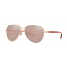 Costa Peli Men's Shiny Rose Gold And Copper Silver Mirror Sunglasses