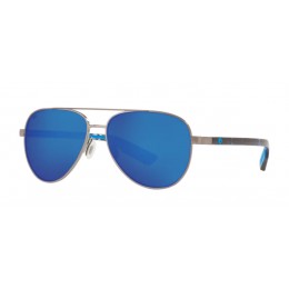 Costa Peli Men's Brushed Gunmetal And Blue Mirror Sunglasses