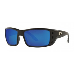 Costa Permit Men's Matte Black And Blue Mirror Sunglasses
