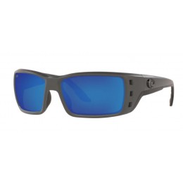 Costa Permit Men's Matte Gray And Blue Mirror Sunglasses