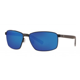 Costa Ponce Men's Matte Black And Blue Mirror Sunglasses