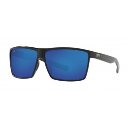 Costa Rincon Men's Shiny Black And Blue Mirror Sunglasses