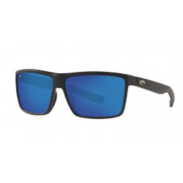 Costa Rinconcito Men's Matte Black And Blue Mirror Sunglasses