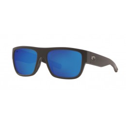 Costa Sampan Men's Matte Black And Blue Mirror Sunglasses