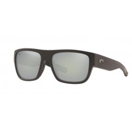 Costa Sampan Men's Matte Black And Gray Silver Mirror Sunglasses