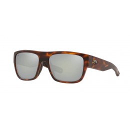 Costa Sampan Men's Matte Tortoise And Gray Silver Mirror Sunglasses