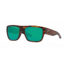 Costa Sampan Men's Matte Tortoise And Green Mirror Sunglasses