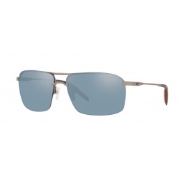 Costa Skimmer Men's Matte Silver And Gray Silver Mirror Sunglasses
