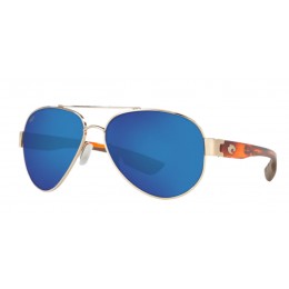 Costa South Point Men's Rose Gold And Blue Mirror Sunglasses