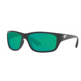 Costa Tasman Sea Men's Shiny Black And Green Mirror Sunglasses