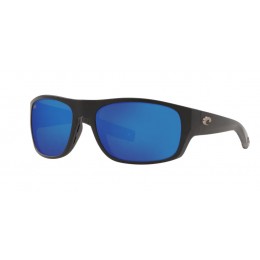 Costa Tico Men's Matte Black And Blue Mirror Sunglasses