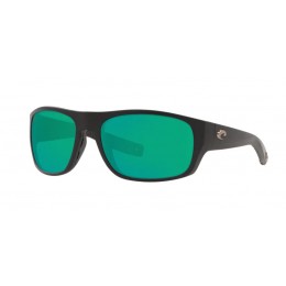 Costa Tico Men's Matte Black And Green Mirror Sunglasses