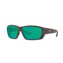 Costa Tuna Alley Men's Matte Steel Gray Metallic And Green Mirror Sunglasses