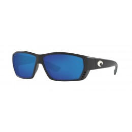 Costa Tuna Alley Men's Matte Black And Blue Mirror Sunglasses