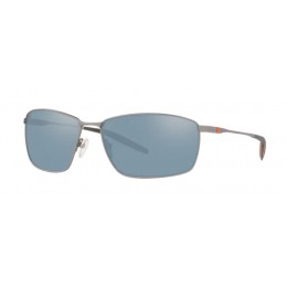 Costa Turret Men's Matte Silver And Gray Silver Mirror Sunglasses