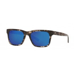 Costa Tybee Men's Shiny Black Kelp And Blue Mirror Sunglasses