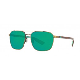 Costa Wader Men's Antique Gold And Green Mirror Sunglasses