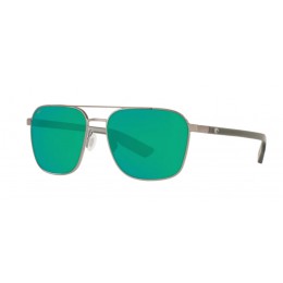 Costa Wader Men's Brushed Gunmetal And Green Mirror Sunglasses