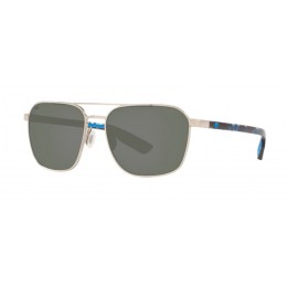 Costa Wader Men's Brushed Silver And Gray Sunglasses