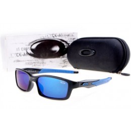 Oakley Crosslink Polished Black And Island Blue And Blue Iridium Sunglasses