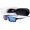 Oakley Crosslink Polished Black And Island Blue And Blue Iridium Sunglasses