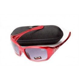 Oakley Necessity Red And Mauve Iridium Sunglasses