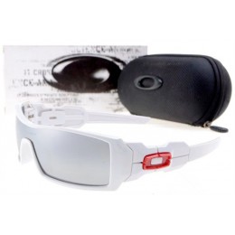 Oakley Oil Rig In Polished White And Silver Iridium Sunglasses