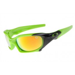 Oakley Pit Boss In Polished Green And Fire Iridium Sunglasses