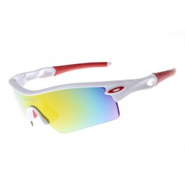Oakley Radar Path In White And Fire Iridium Sunglasses