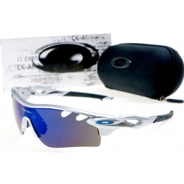 Oakley Radarlock Path In White And Blue Iridium Sunglasses