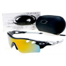 Oakley Radarlock Path In Black And White And Fire Iridium Sunglasses