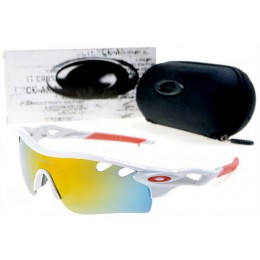 Oakley Radarlock Path In White And Fire Iridium Sunglasses